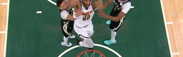 势如破竹！纳吉反击切入接球双手暴扣打停雄鹿